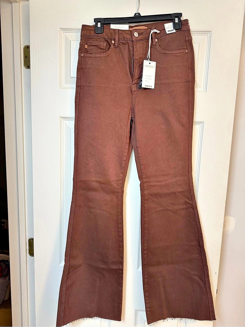 Judy Blue High Waist Tummy Control Garment Dyed Brown Flare Jeans Brown Flare